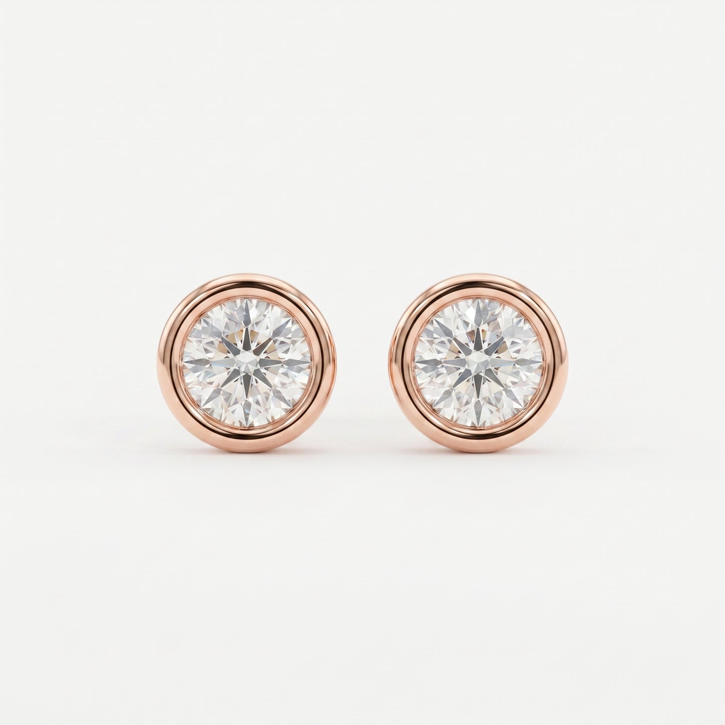 Bezel Brilliance Round Shape Earring Studs