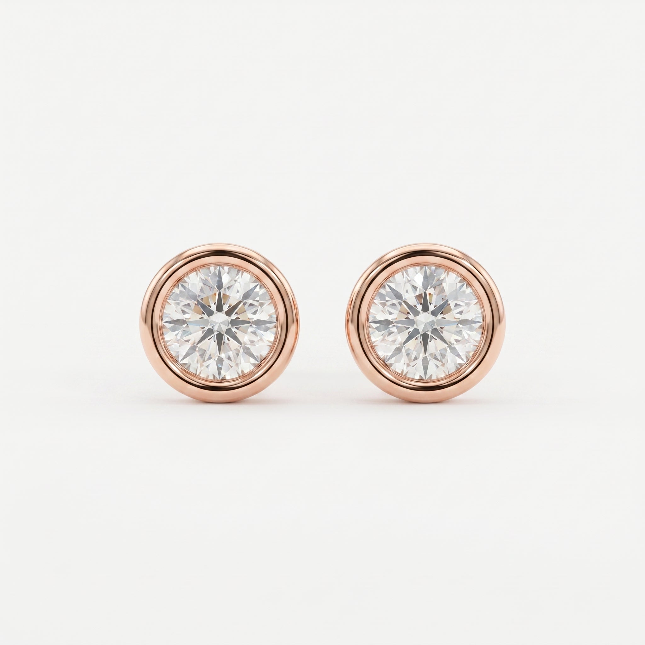 Bezel Brilliance Round Shape Earring Studs