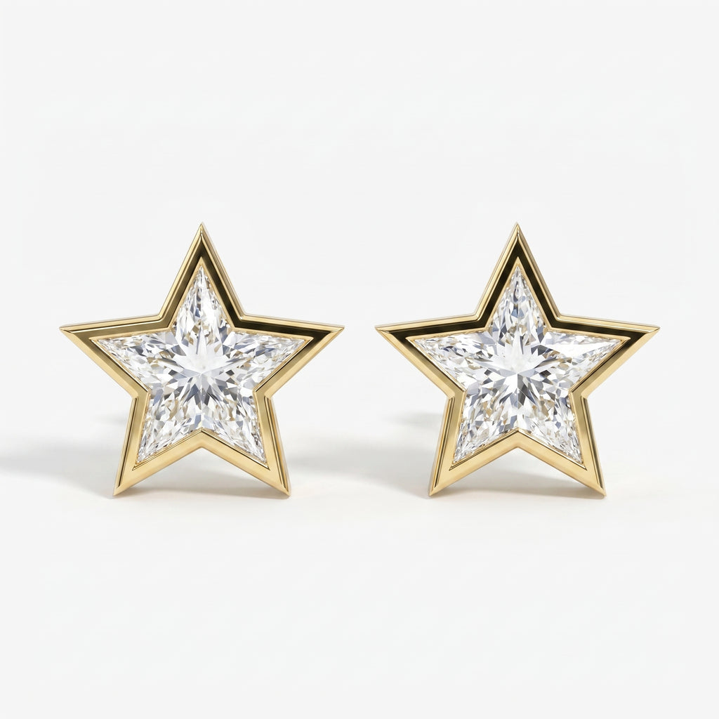 Star design Kitestar Diamond Earring Stud