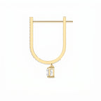Round & Princess Cut Diamonds Pavé Design Hoops Earring