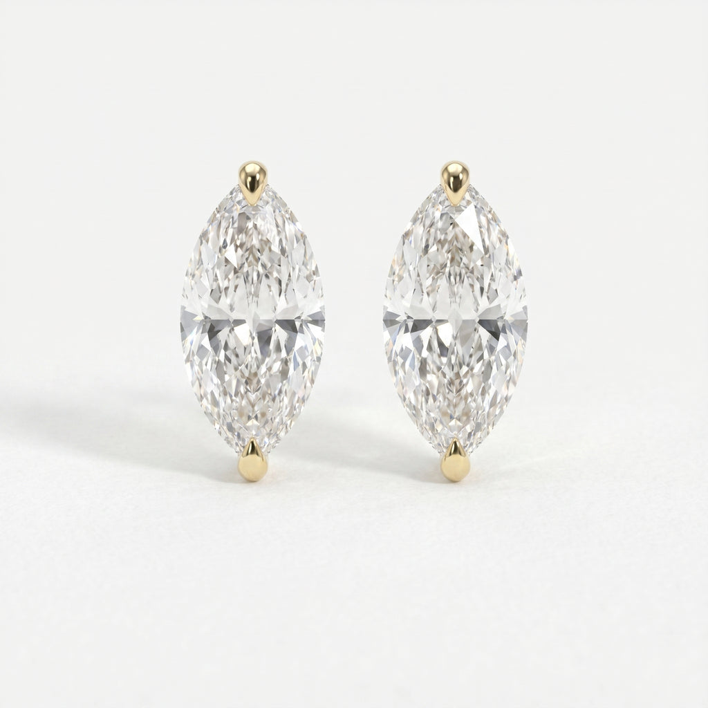 Luxury Marquise Cut Diamond Stud Earrings