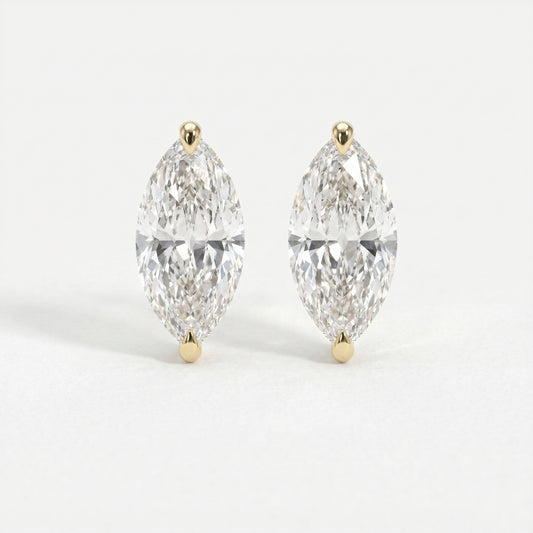 Luxury Marquise Cut Diamond Stud Earrings