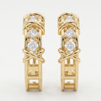Crisscross Detailing Diamond Hoops Fine Jewelry