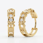 Crisscross Detailing Diamond Hoops Fine Jewelry