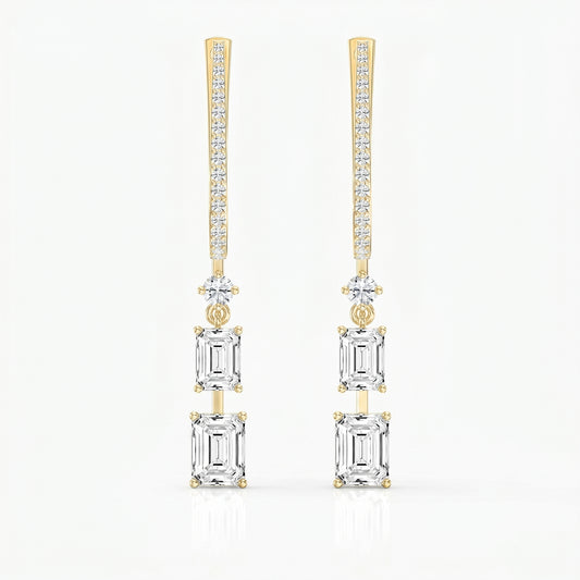 Hoops Inspired Drop Diamond Earring Fine Jewelry