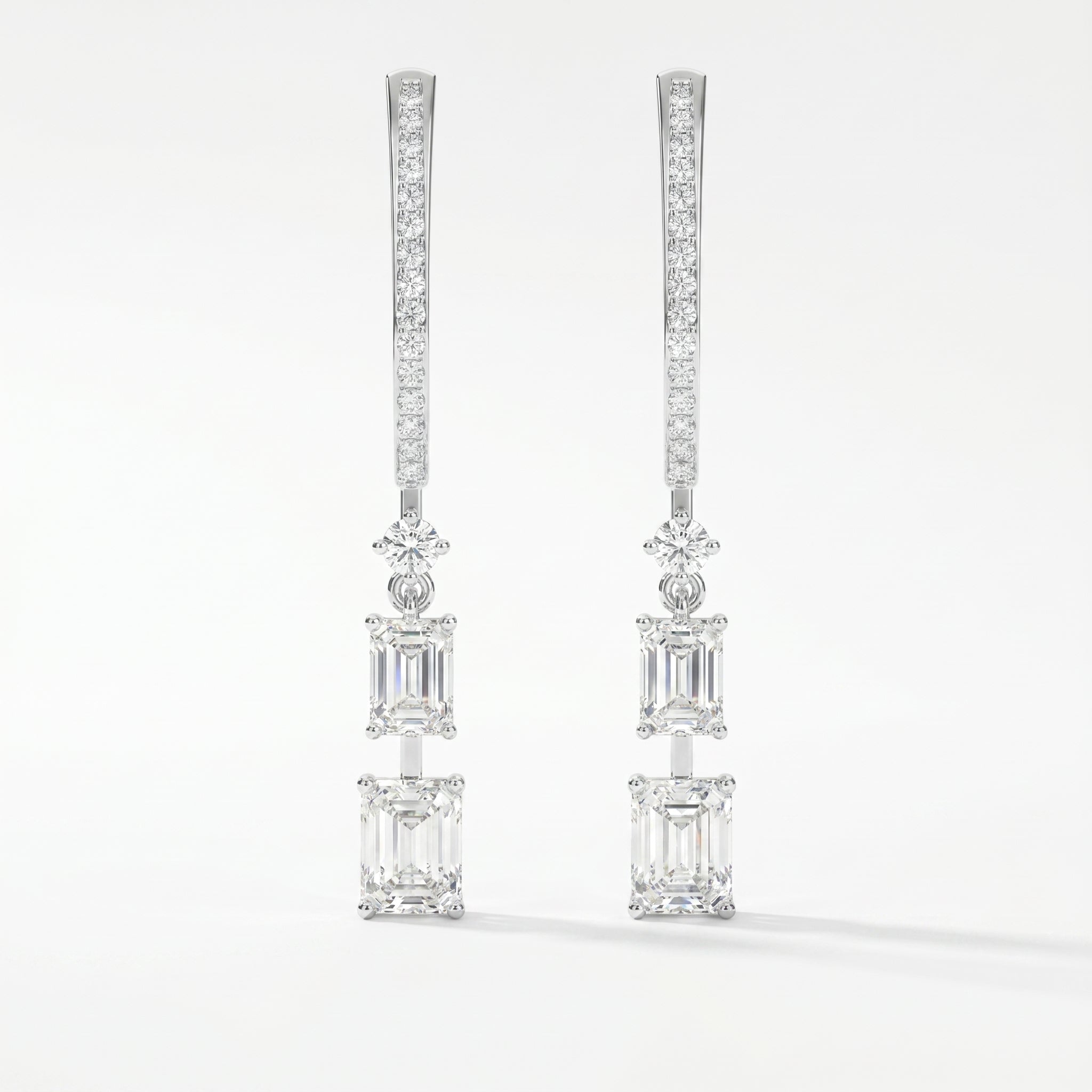 Hoops Inspired Drop Diamond Earring Fine Jewelry