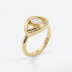 Modern Oval Cut Diamond Eye Design Ring