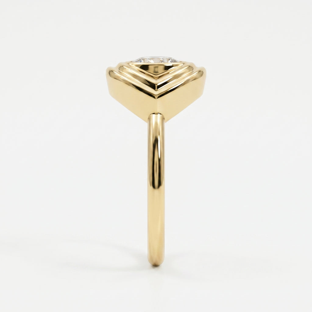 Modern Oval Cut Diamond Eye Design Ring