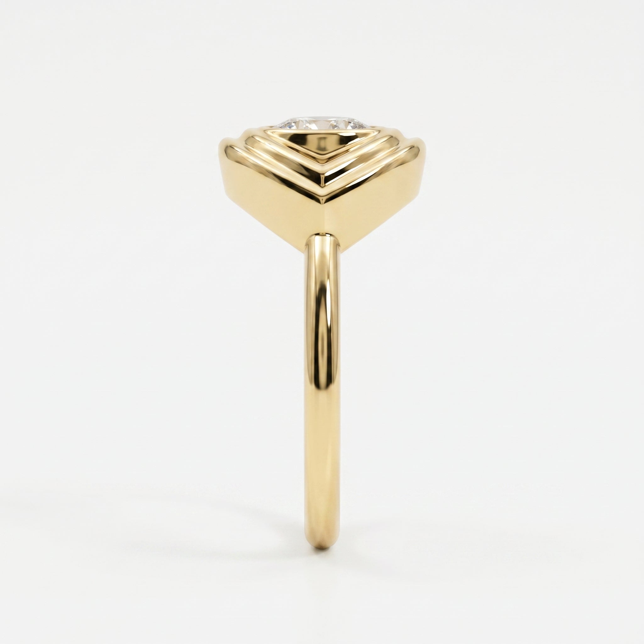 Modern Oval Cut Diamond Eye Design Ring