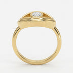 Modern Oval Cut Diamond Eye Design Ring