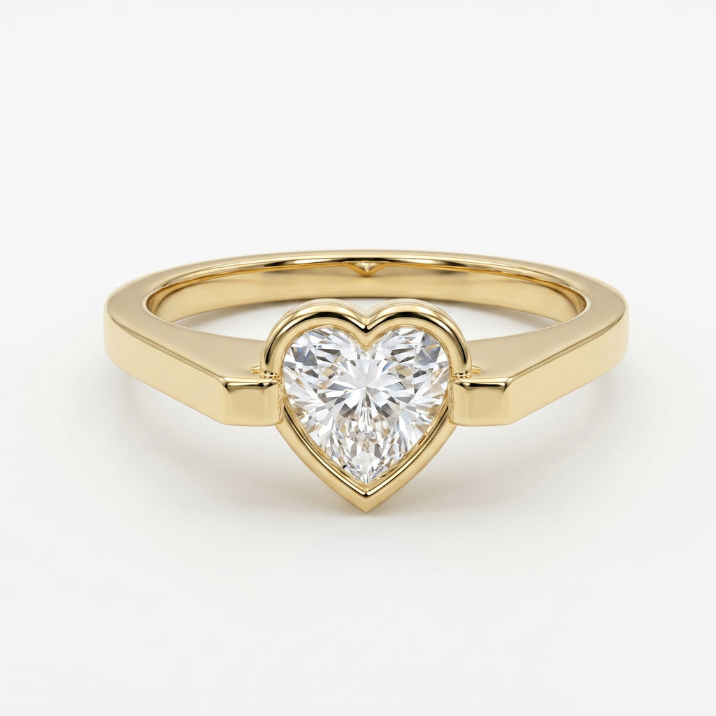 Elegant Heart-Shaped Solitaire Diamond Ring