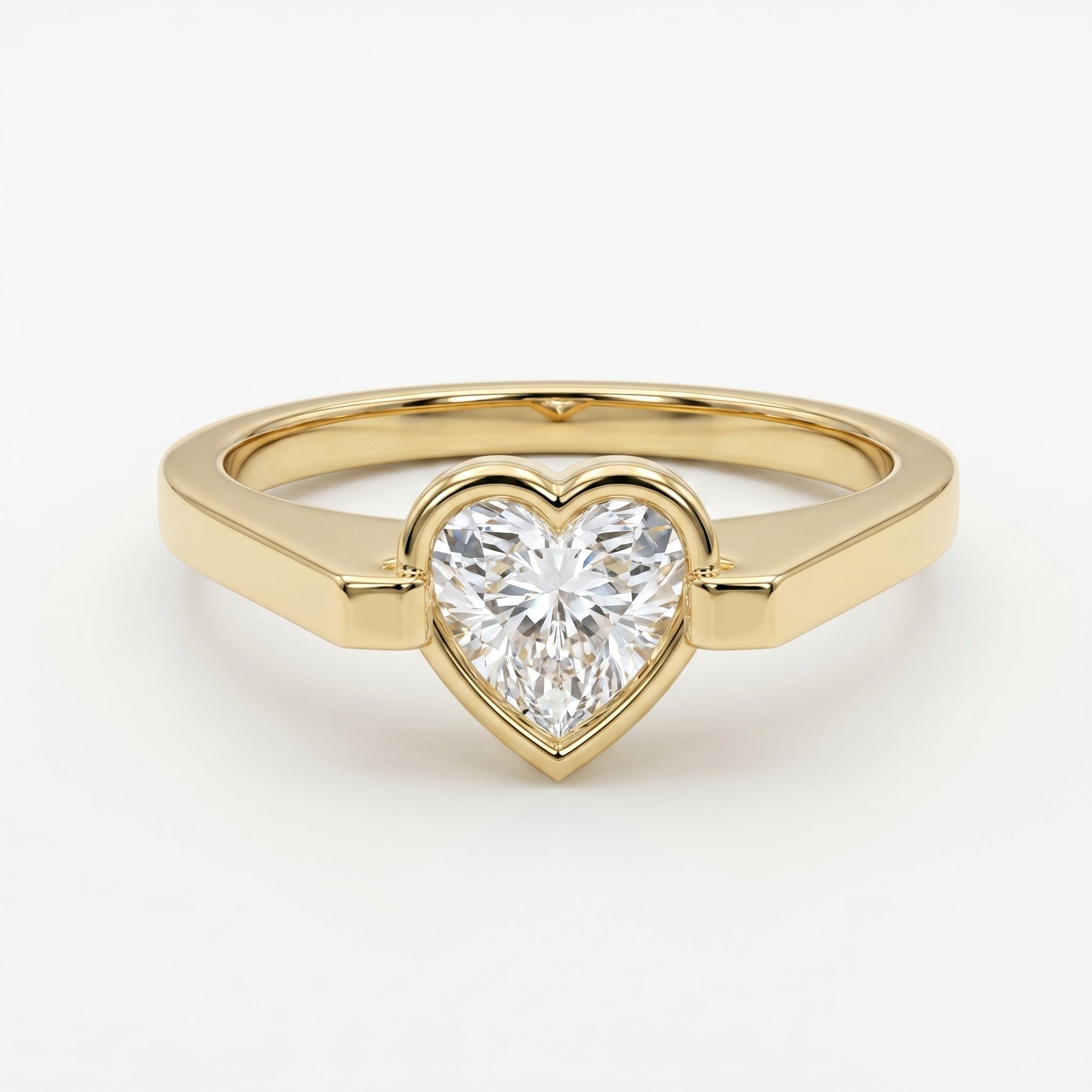 Elegant Heart-Shaped Solitaire Diamond Ring