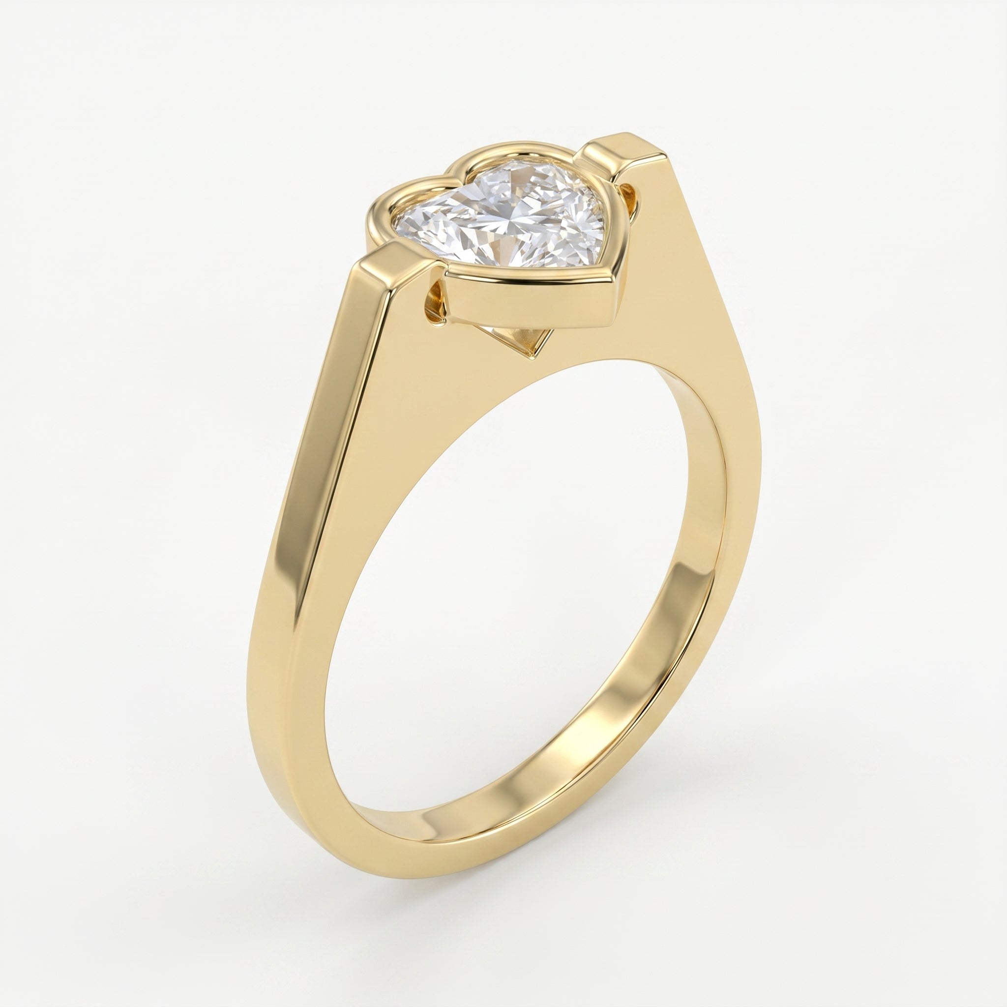 Elegant Heart-Shaped Solitaire Diamond Ring