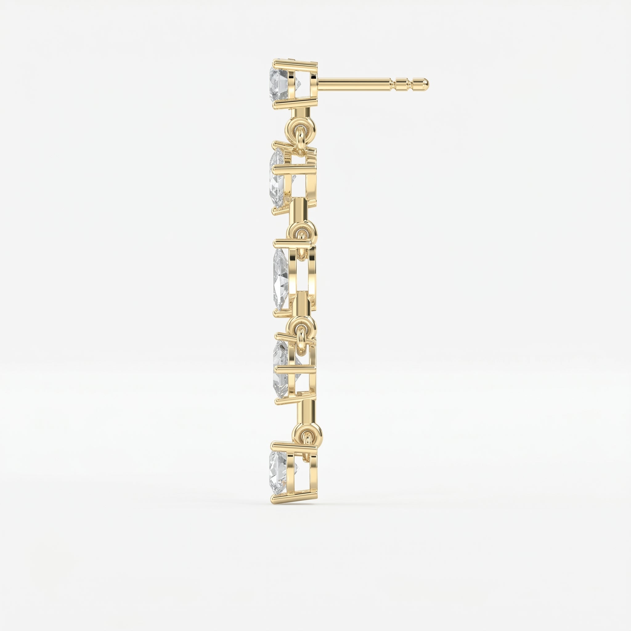 Multi Shape Diamond Drop Earring