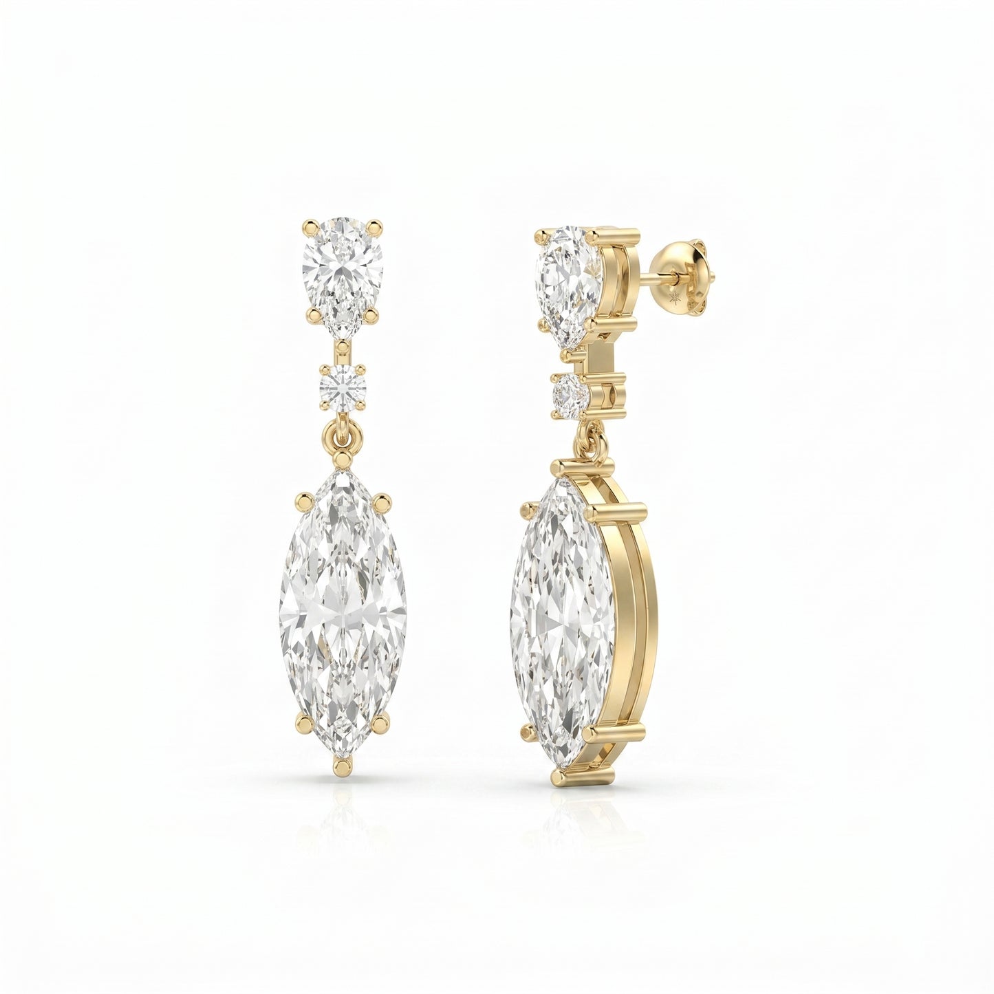 Triple Cut Drop Dangle Design Earring