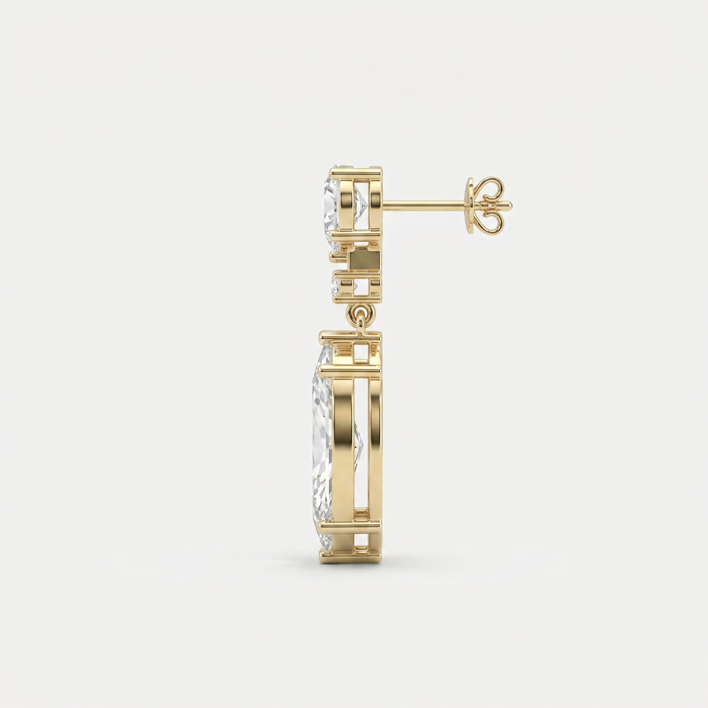 Triple Cut Drop Dangle Design Earring