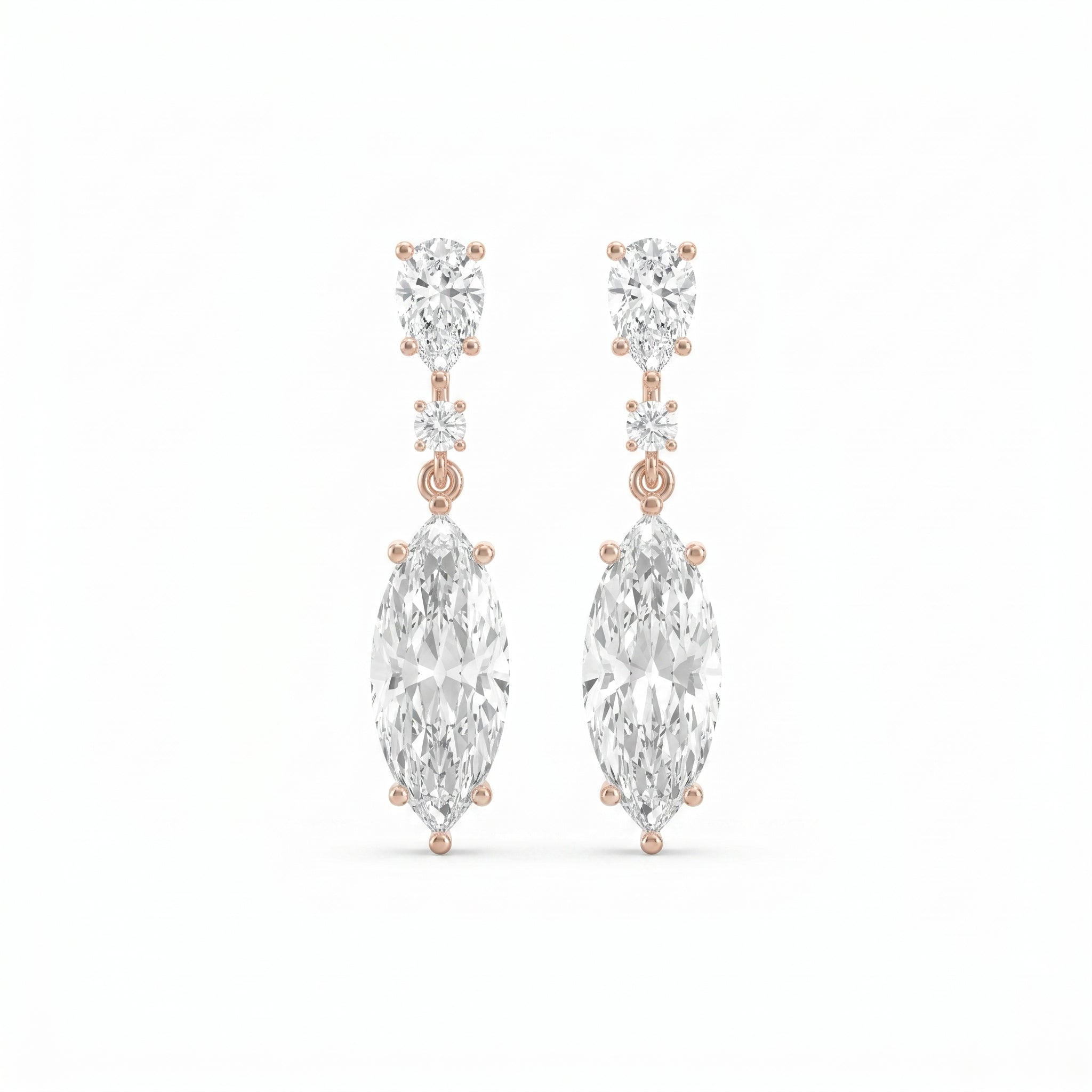 Triple Cut Drop Dangle Design Earring