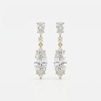 Triple Cut Drop Dangle Design Earring