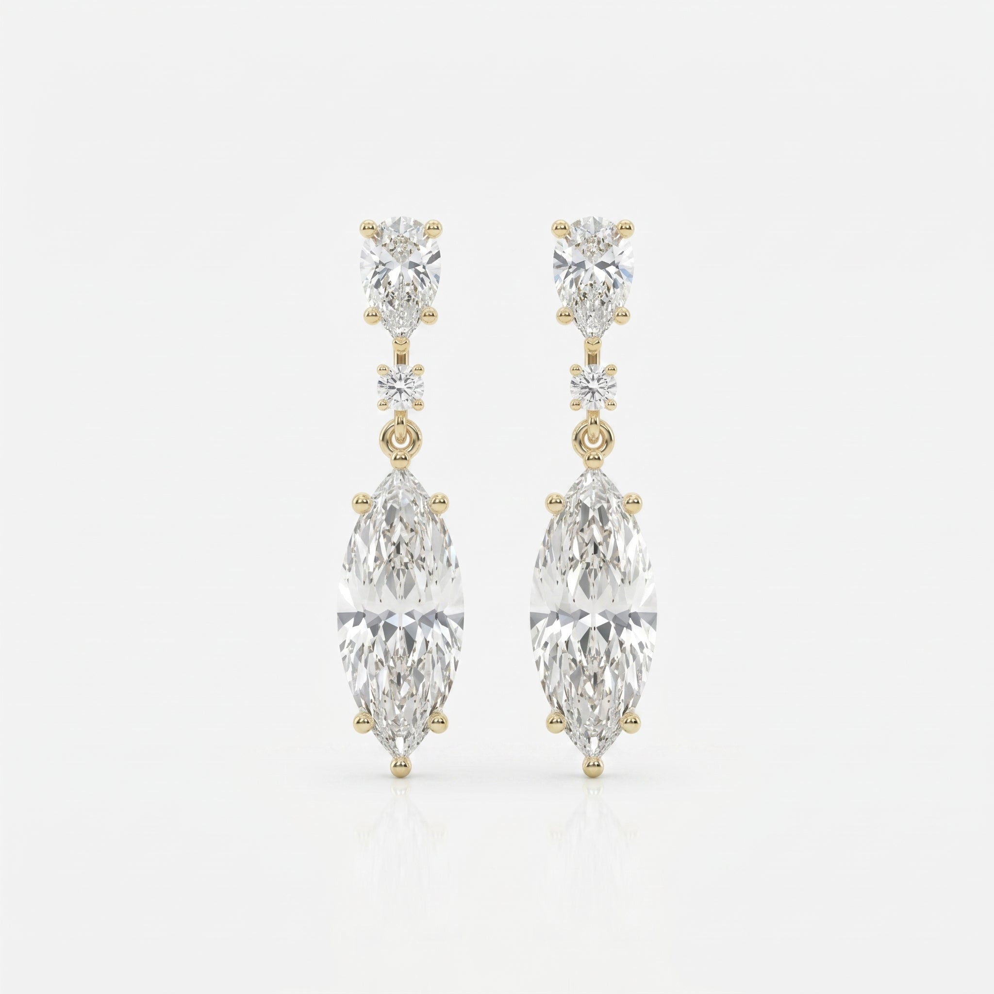 Triple Cut Drop Dangle Design Earring