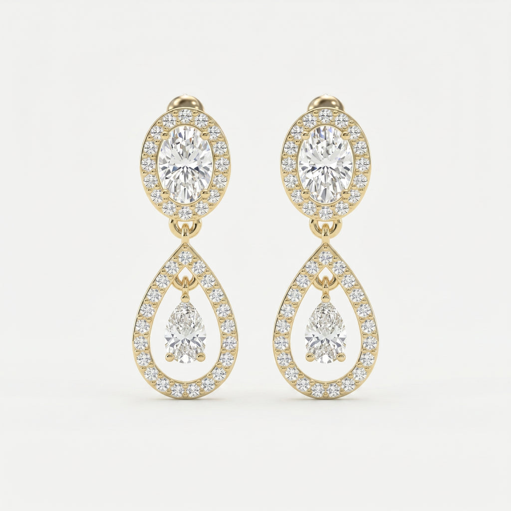 Elegant Multi Diamond Drop & Dangle Earring