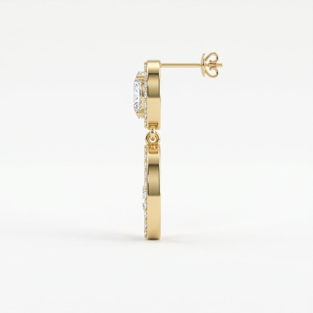 Elegant Multi Diamond Drop & Dangle Earring