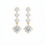 Luxury Ascher & Cushion Diamond Drop Earring