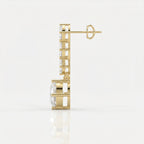 Luxury Ascher & Cushion Diamond Drop Earring