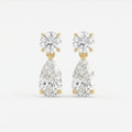 Round & Pear Diamond Drop Dangle Earring