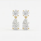 Round & Pear Diamond Drop Dangle Earring