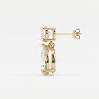 Round & Pear Diamond Drop Dangle Earring