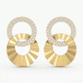 Luxury Pavé Double Circle Round Diamond Drop Earrings
