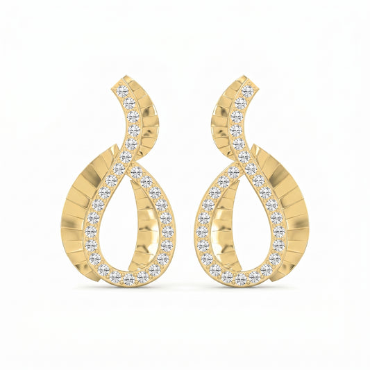 Elegant Pavé Round Diamond Infinity Style Fashion Earrings