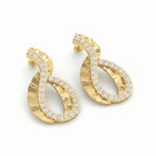 Elegant Pavé Round Diamond Infinity Style Fashion Earrings