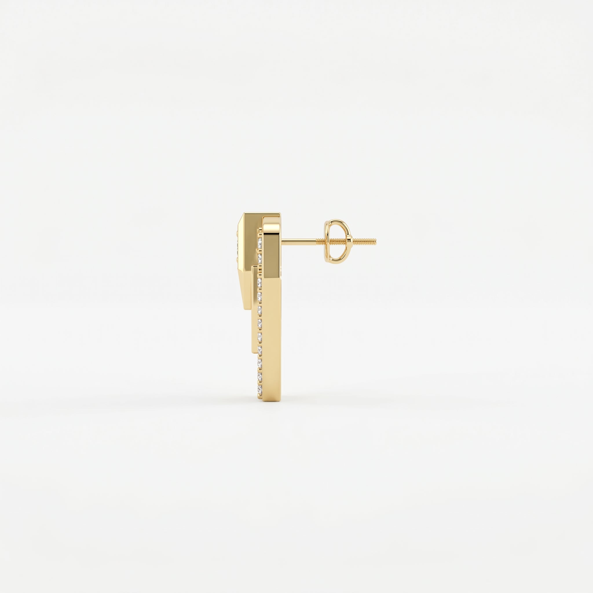 Modern Pavé Geometric Triangle Diamond Fashion Earrings