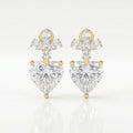 Floral Cluster Heart Diamond Drop Earring