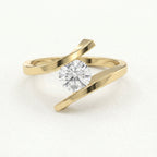 Contemporary Twisted Bypass Diamond Ring