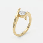 Contemporary Twisted Bypass Diamond Ring