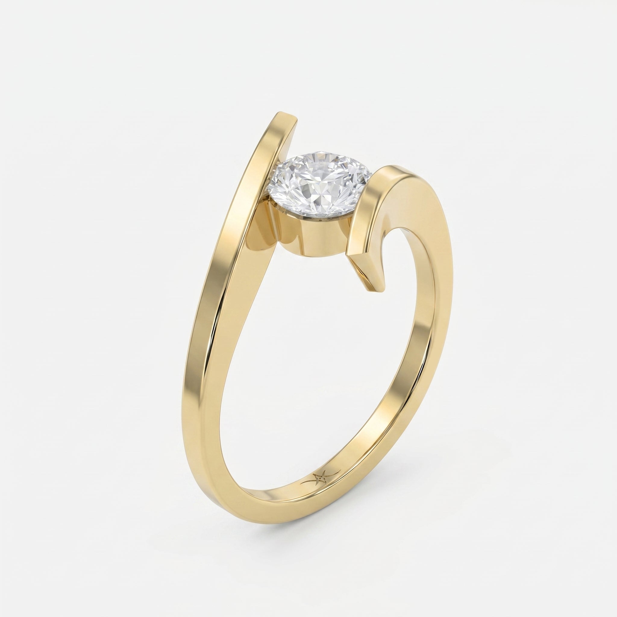 Contemporary Twisted Bypass Diamond Ring