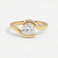 Modern Geometric Diamond Solitaire Engagement Ring