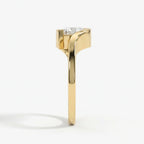 Modern Geometric Diamond Solitaire Engagement Ring
