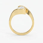 Modern Geometric Diamond Solitaire Engagement Ring