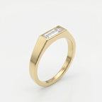 Bar Channel Setting Baguette Shape Diamond Solitaire Ring