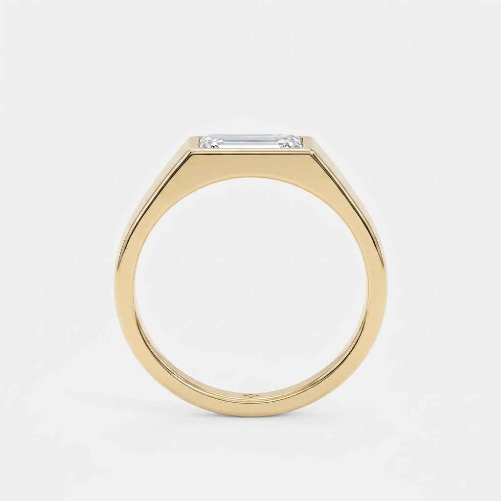 Bar Channel Setting Baguette Shape Diamond Solitaire Ring