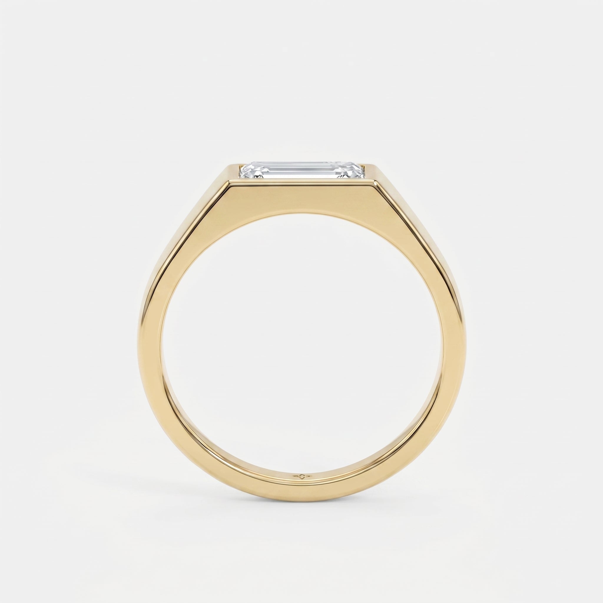 Bar Channel Setting Baguette Shape Diamond Solitaire Ring