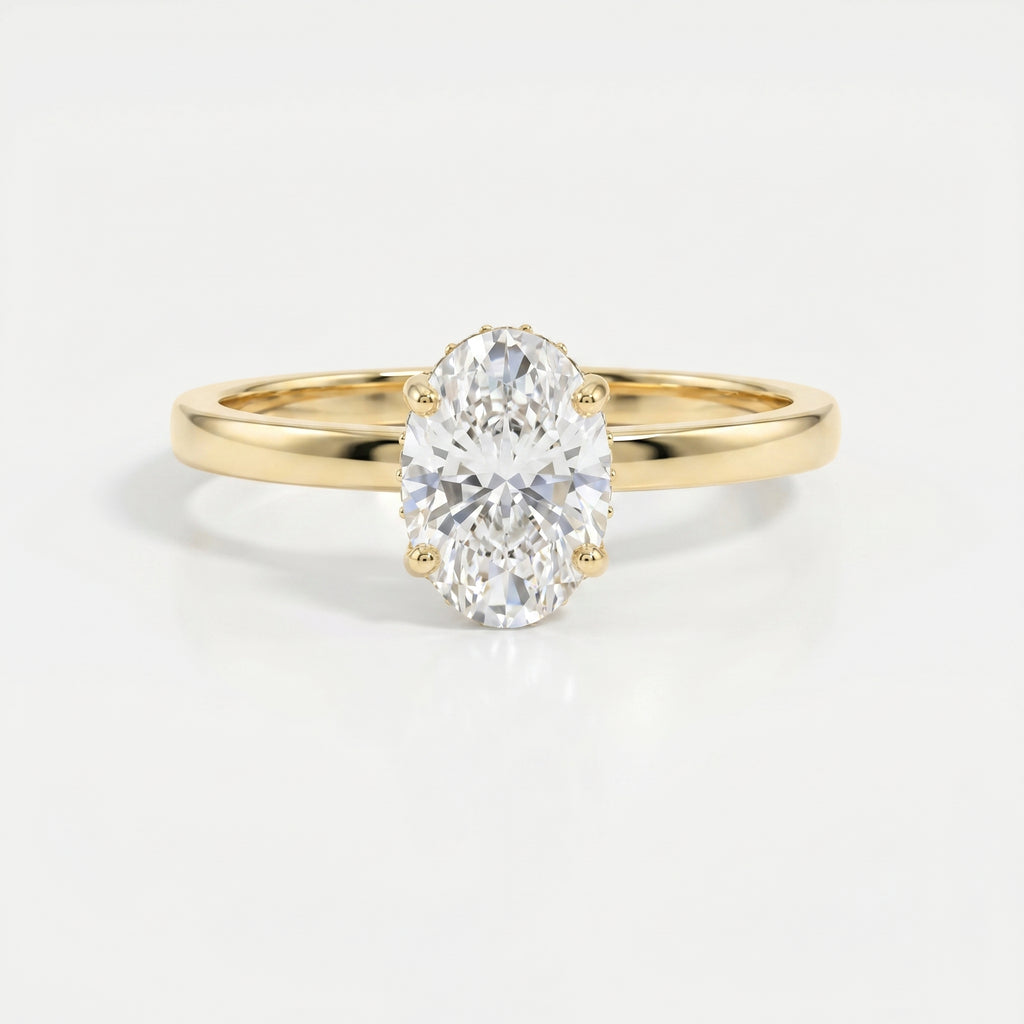 Vellore Aura Oval Brilliant Hidden Halo Ring