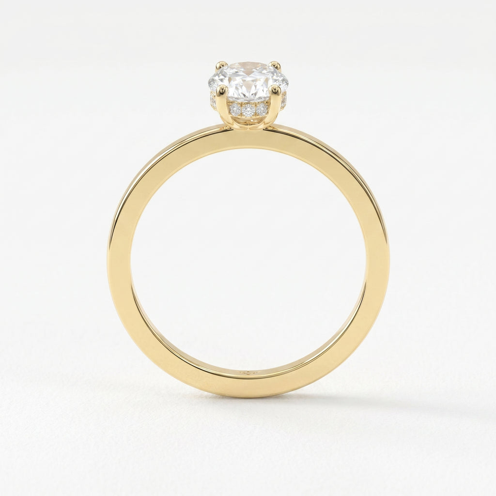 Vellore Aura Oval Brilliant Hidden Halo Ring