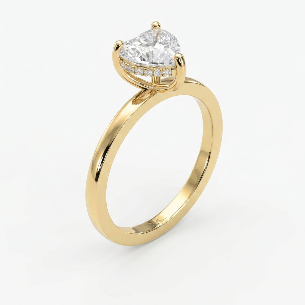 Amour Whisper Heart Brilliant Hidden Halo Ring