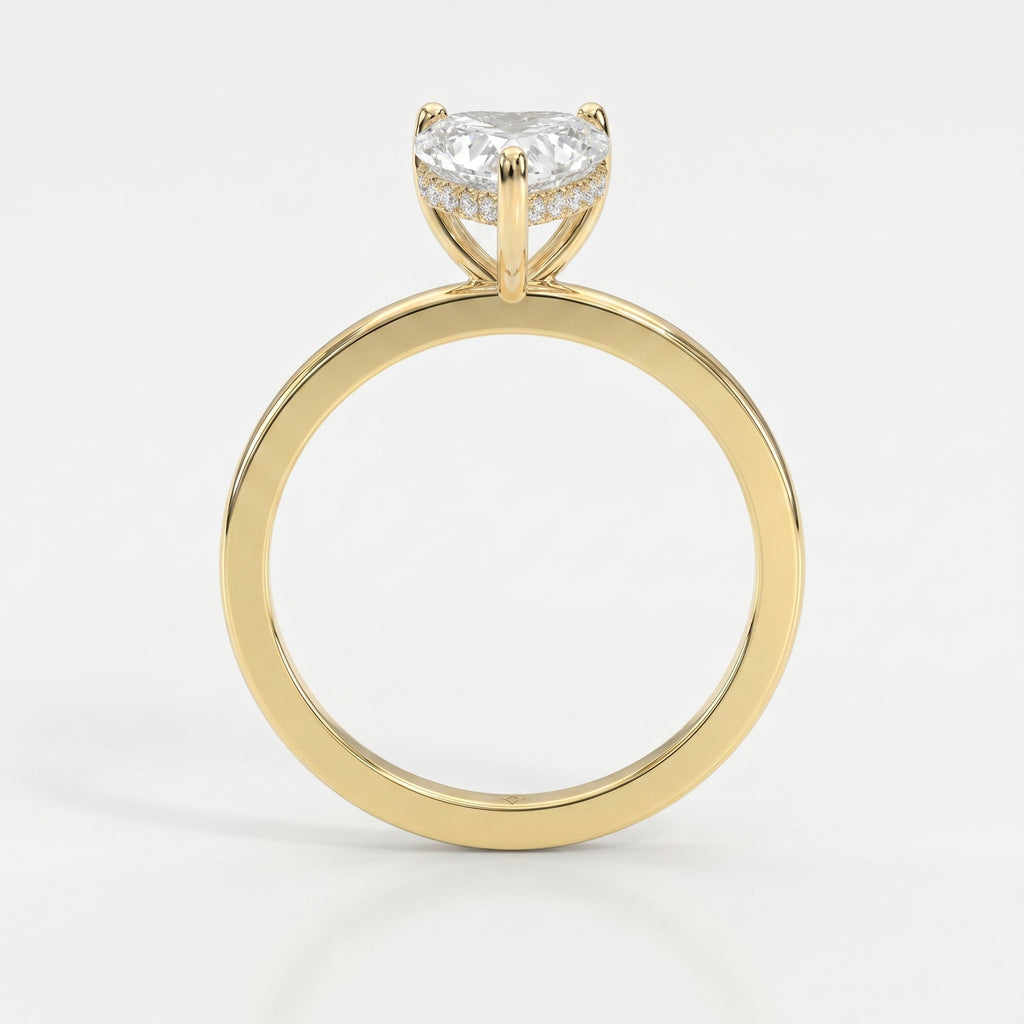 Amour Whisper Heart Brilliant Hidden Halo Ring