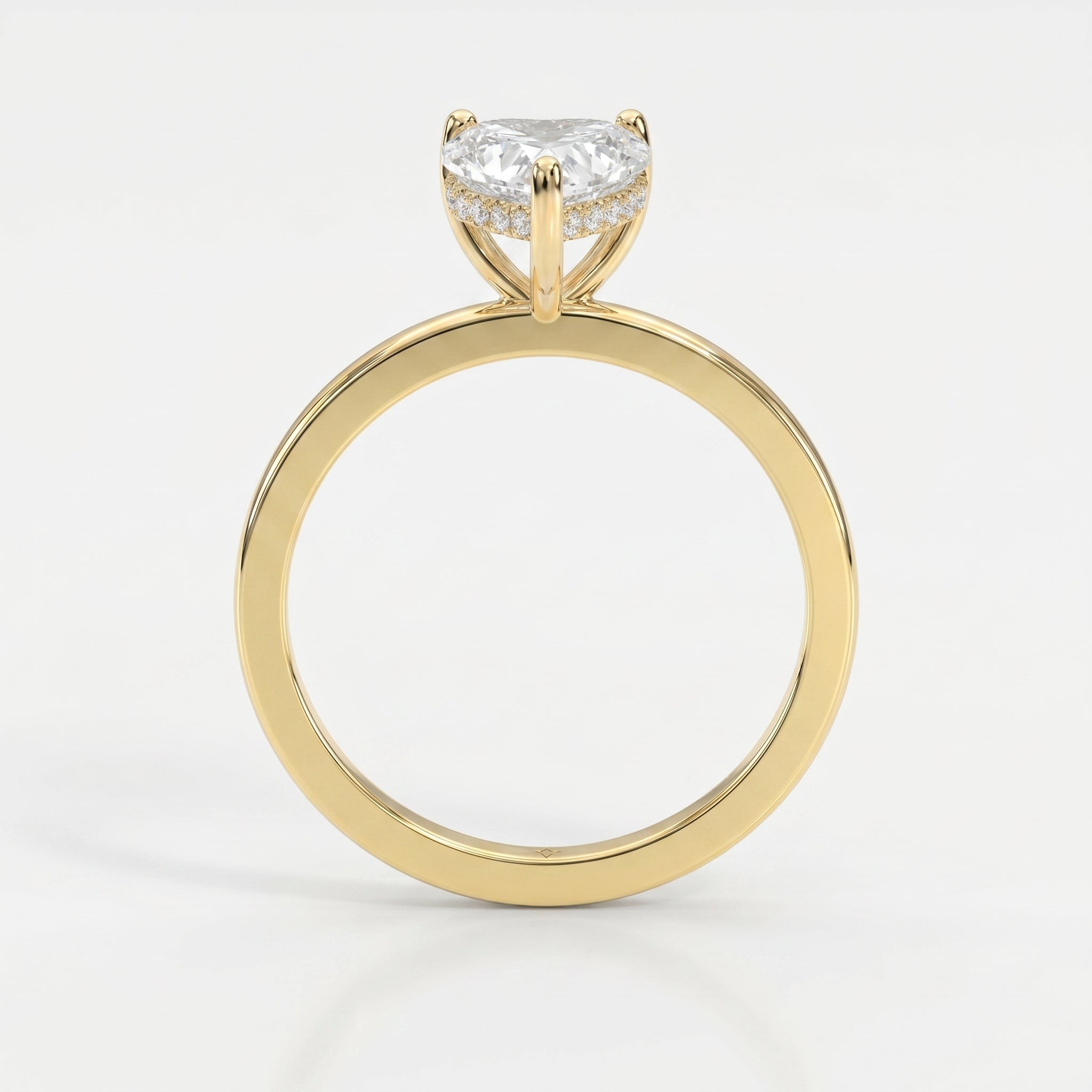 Amour Whisper Heart Brilliant Hidden Halo Ring