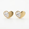 Heart Shape Earrings with Pear-Shaped Diamond Fashion Earring